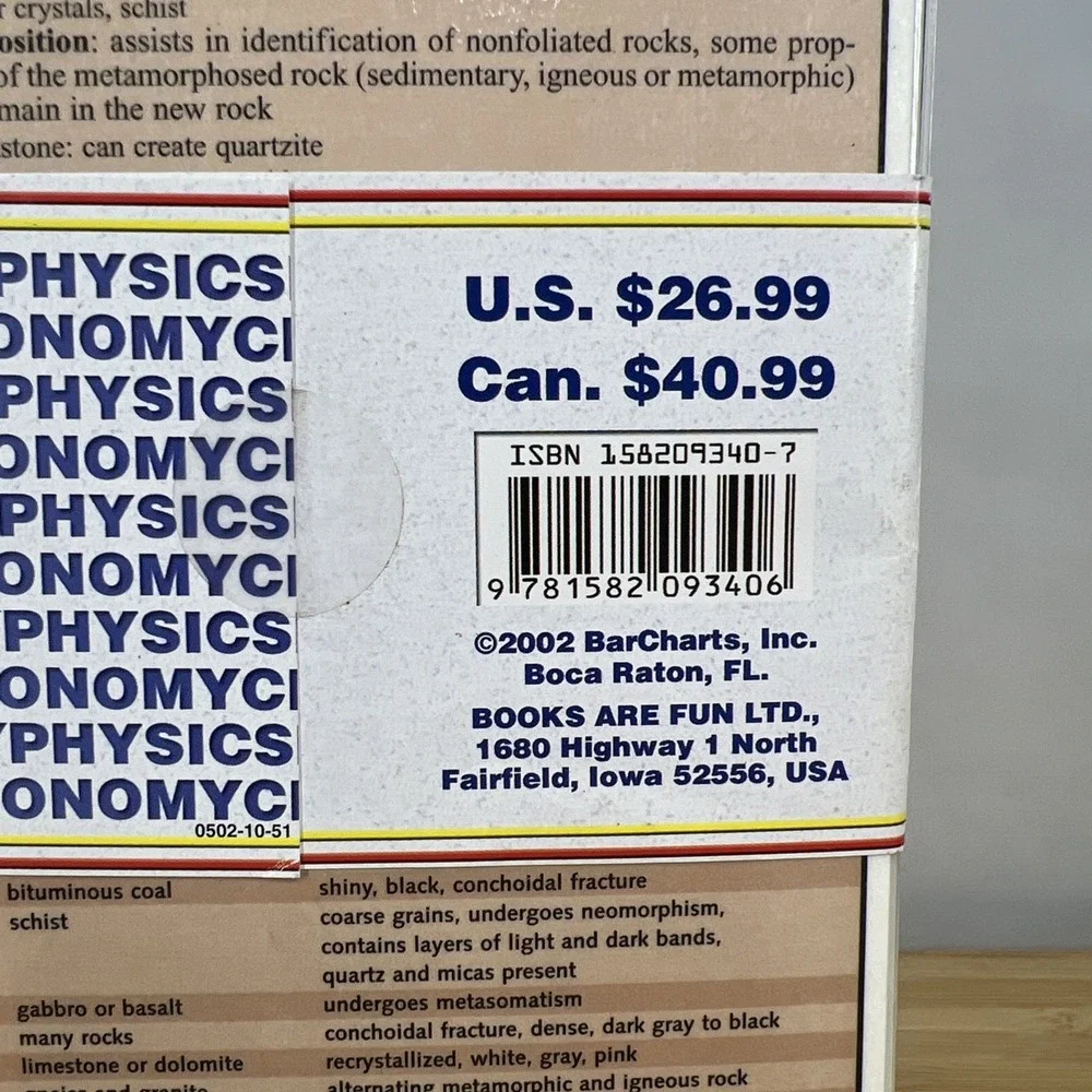 BarCharts QuickStudy Science Charts Set of 5 Anatomy Chemistry Physics Astronomy